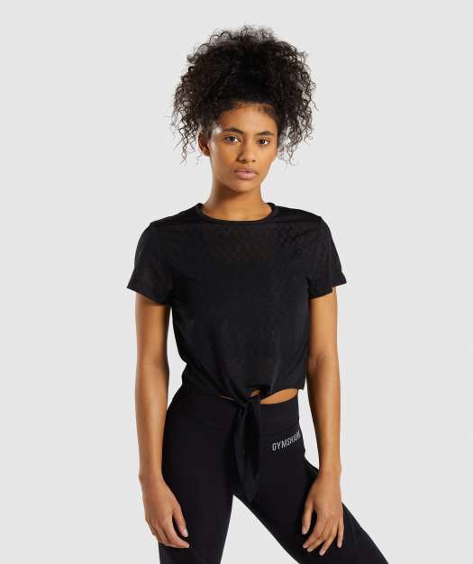 Gymshark Geo Mesh Two In One Top - Black