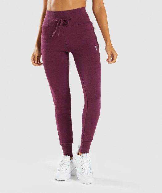 Gymshark High Waisted Joggers - Dark Ruby Marl