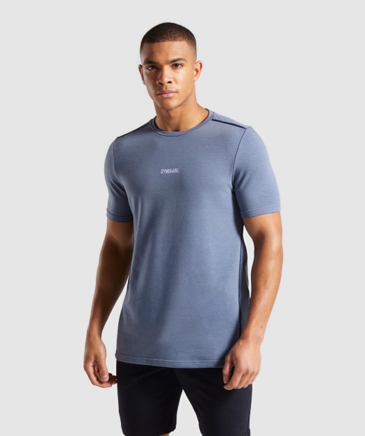 Gymshark Jacquard Back T-Shirt - Aegean Blue Marl