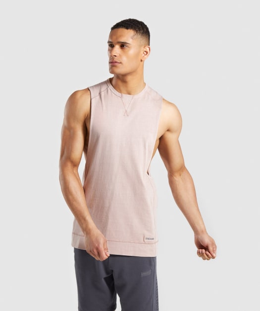 Gymshark Laundered Drop Arm Tank - Nude