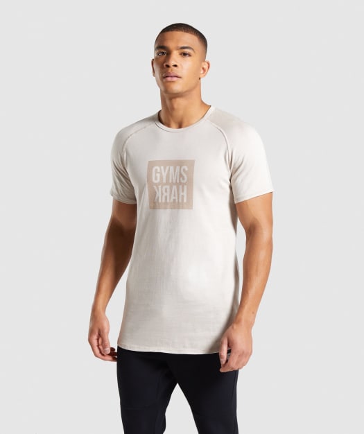 Gymshark Laundered Square Logo T-Shirt - Grey