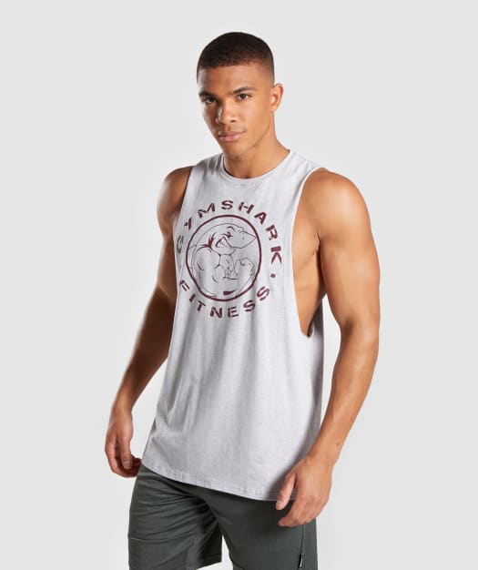 Gymshark Legacy Drop Armhole Tank - Grey/Red