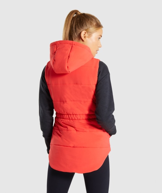 Gymshark Primary Puffer Gilet - Pop Red
