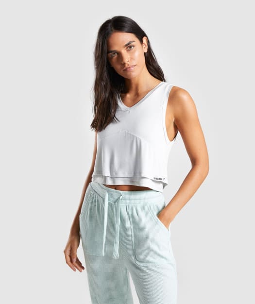 Gymshark Relaxed Crop Top - Light Grey