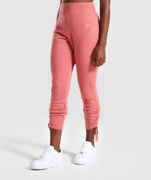 Gymshark Ruched Slim Fit Joggers - Brick Red