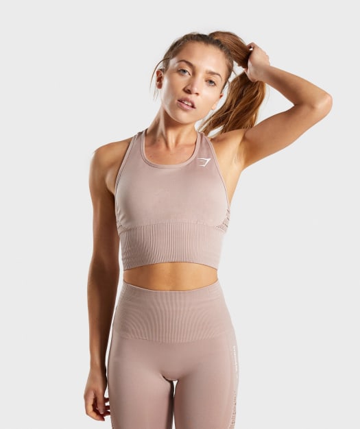 Gymshark Energy Seamless Crop Vest - Taupe