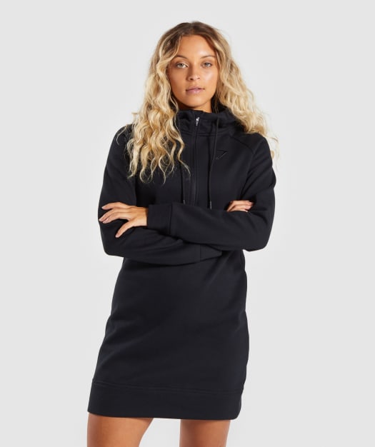Gymshark Slim Fit Hooded Dress - Black