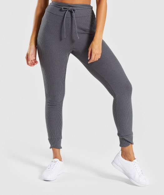 Gymshark Slounge Ribbon Bottoms - Charcoal Marl
