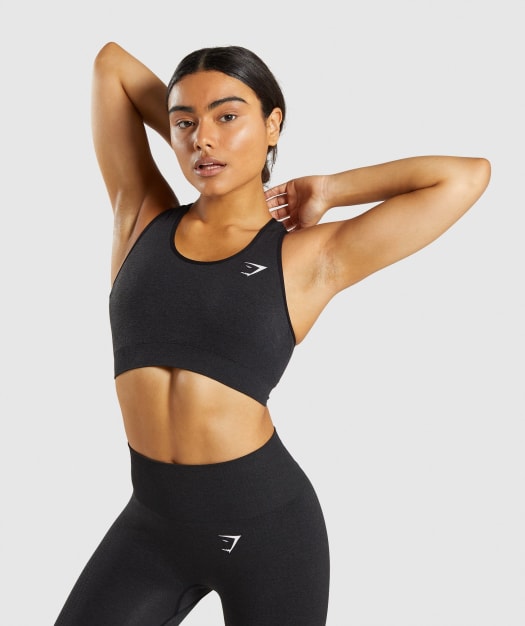 Gymshark Vital Seamless Sports Bra - Black Marl