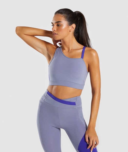 Gymshark Asymmetric Sports Bra - Steel Blue/Indigo