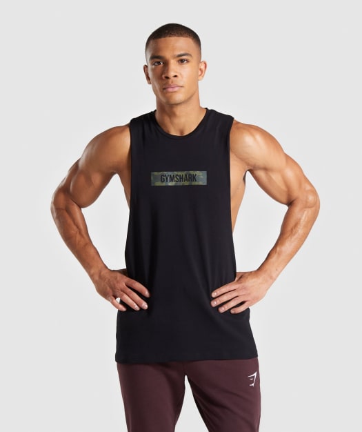 Gymshark Camo Logo Tank- Black