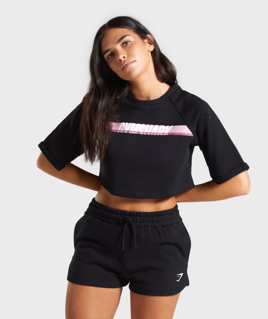Gymshark Dash Boxy Crop Top - Black