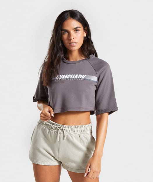 Gymshark Dash Boxy Crop Top - Lavender