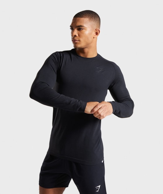 Gymshark Define Seamless Long Sleeve T-Shirt - Black Marl
