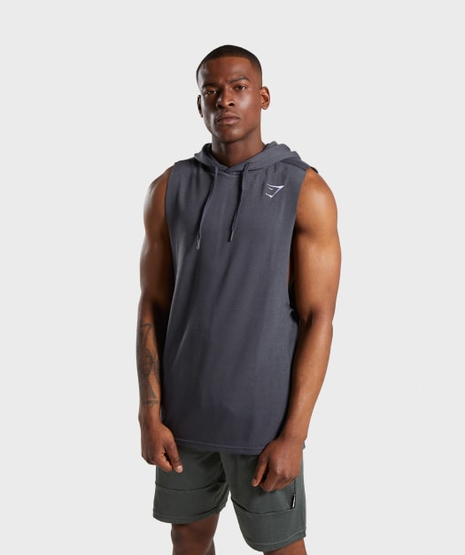 Gymshark Drop Arm Sleeveless Hoodie - Charcoal Marl