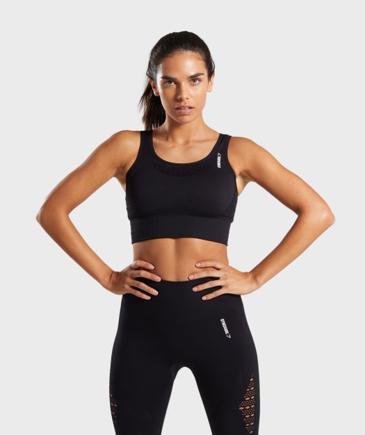Gymshark Energy+ Seamless Crop Top - Black