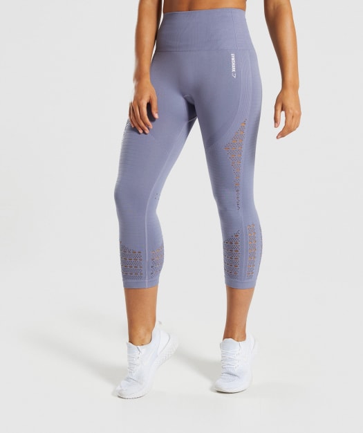 Gymshark Energy+ Seamless Cropped Leggings - Steel Blue