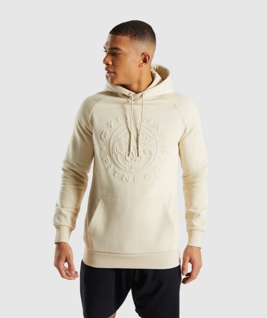 Gymshark Legacy Debossed Hoodie- Warm Beige