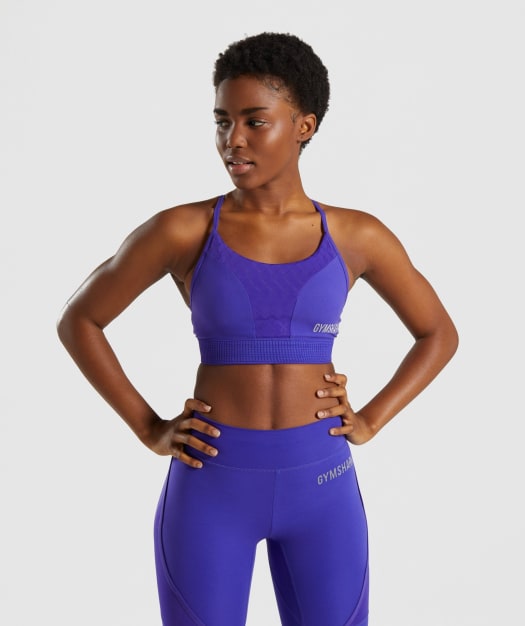 Gymshark Geo Mesh Sports Bra - Indigo