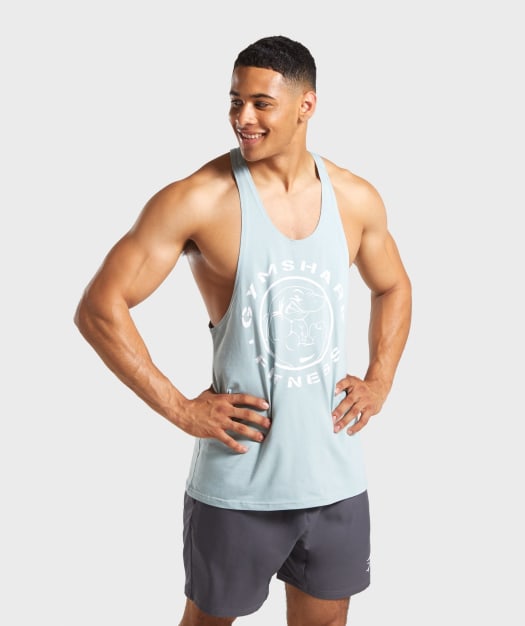 Gymshark Legacy Stringer - Light Blue/White