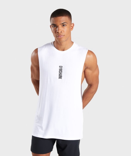 Gymshark Shadow Drop Armhole Tank - White
