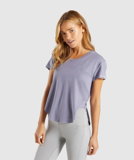 Gymshark Slounge Cinched Tee - Steel Blue