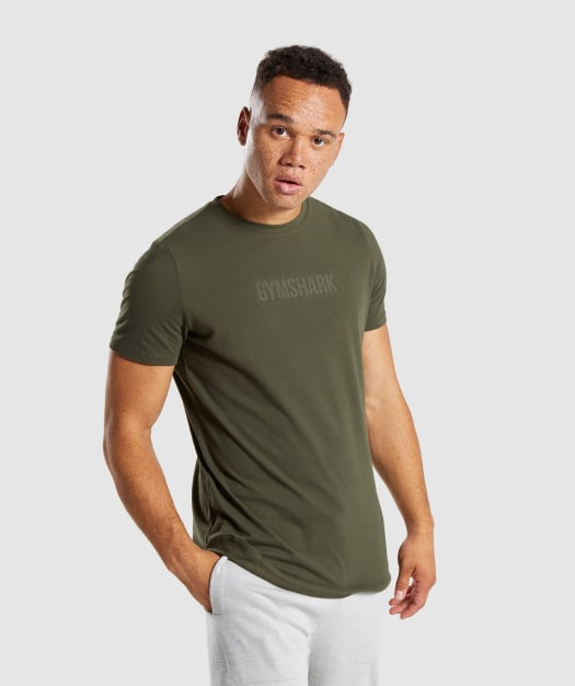 Gymshark Stamped Logo T-Shirt - Woodland Green
