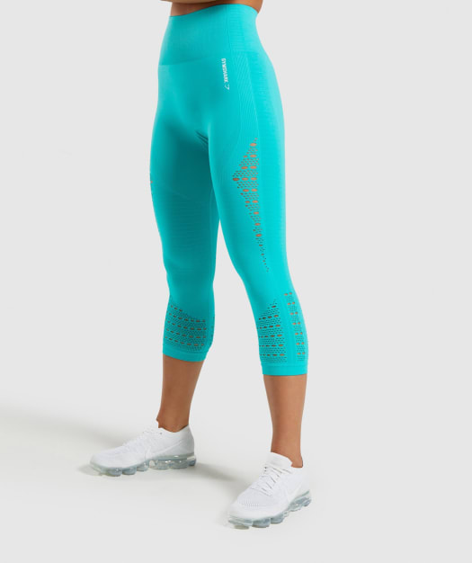 Gymshark Energy+ Seamless Cropped Leggings - Tropical Blue