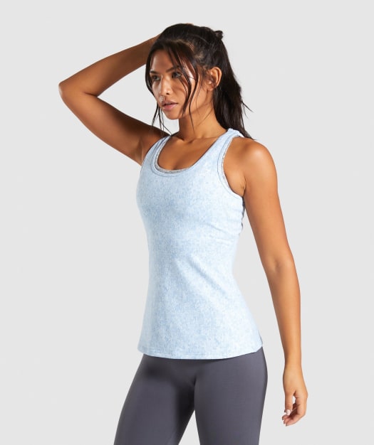 Gymshark Fleur Texture Vest - Blue