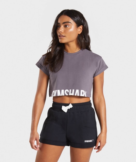 Gymshark Fraction Crop Top - Slate Lavender