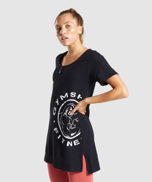 Gymshark Legacy Fitness Longline Tee - Black