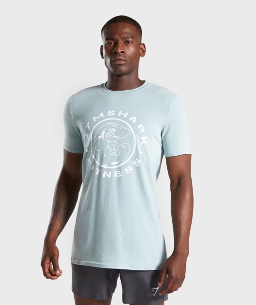 Gymshark Legacy T-Shirt- Light Blue/White