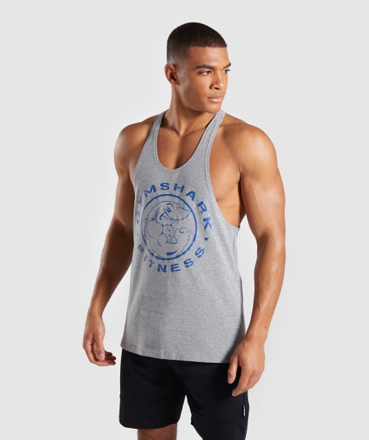 Gymshark Legacy Stringer - Grey/Blue