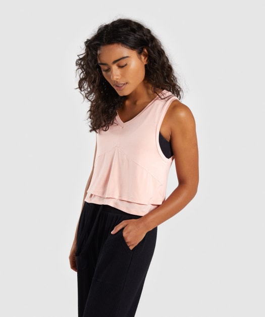 Gymshark Relaxed Crop Top - Washed Peach