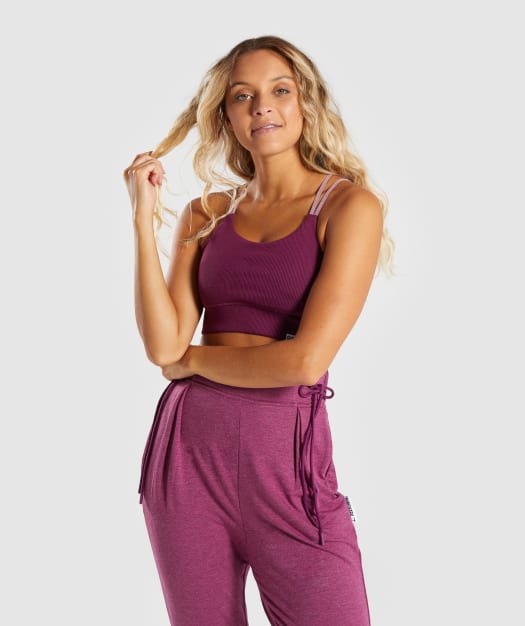 Gymshark Slounge Bralette - Dark Ruby Marl