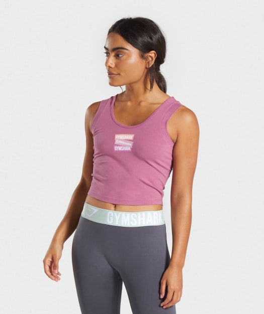 Gymshark Branded Crop Top - Mauve