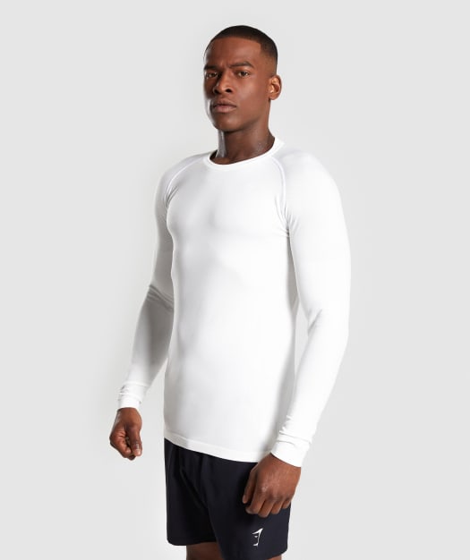 Gymshark Define Seamless Long Sleeve T-Shirt - White