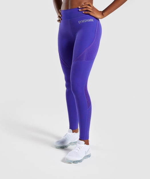 Gymshark Geo Mesh Leggings - Indigo