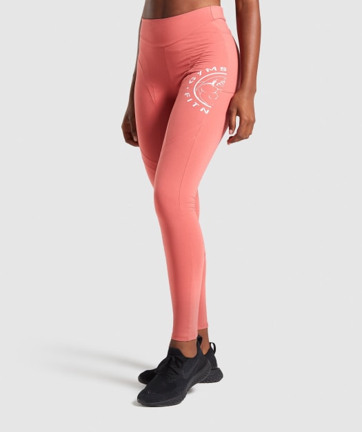 Gymshark Legacy Fitness Panel Leggings - Brick Red