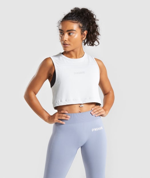 Gymshark Lightweight Seamless Crop Top - Light Grey