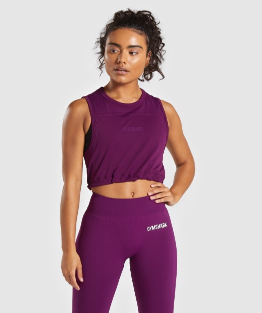 Gymshark Lightweight Seamless Crop Top - Purple