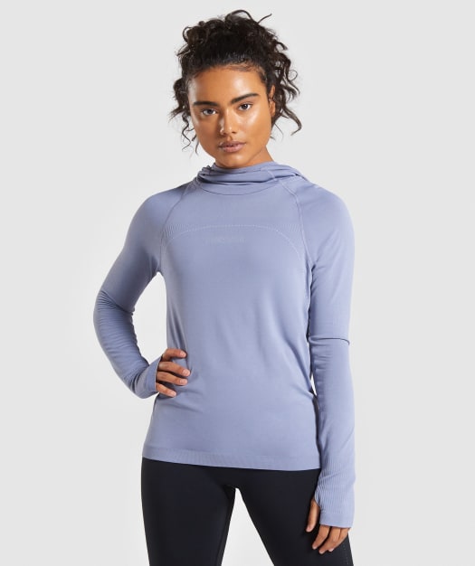 Gymshark Lightweight Seamless Hoodie - Blue