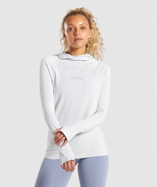 Gymshark Lightweight Seamless Hoodie - Light Grey