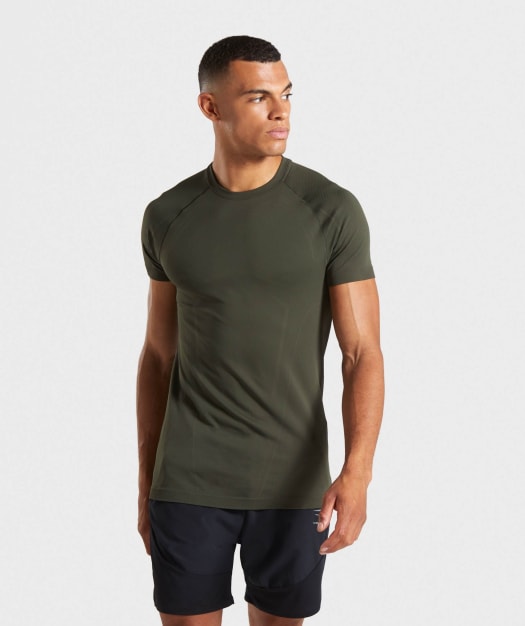 Gymshark Lightweight Seamless T-Shirt - Dark Green
