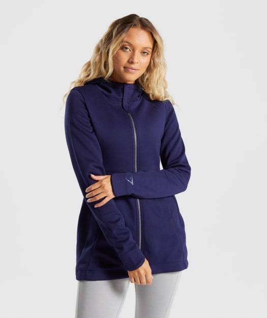 Gymshark Longline Jacket - Evening Navy Blue