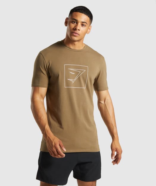 Gymshark Outline T-Shirt - Khaki