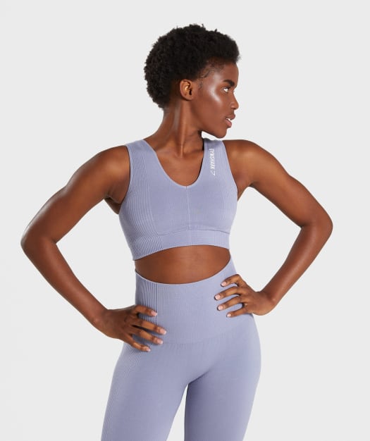 Gymshark Power Down Sports Bra - Steel Blue