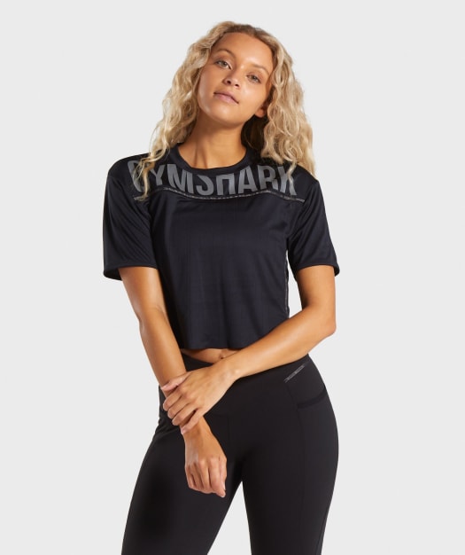 Gymshark Recess Crop Top - Black