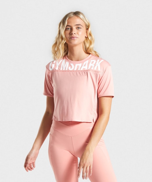 Gymshark Recess Crop Top - Peach