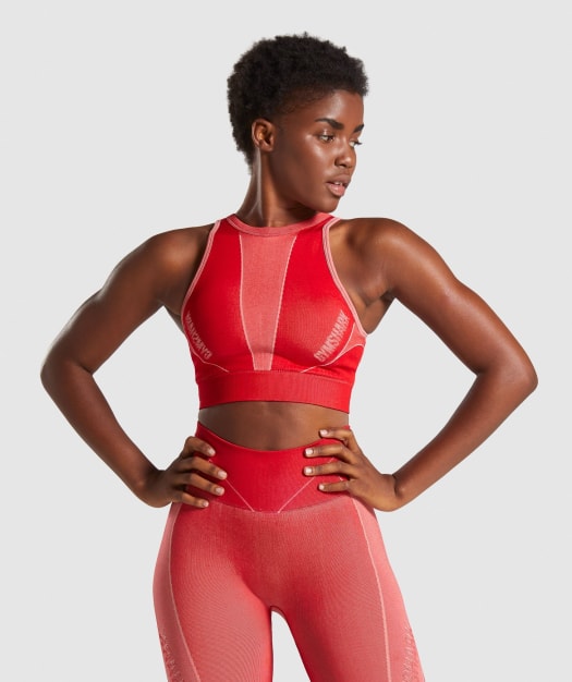 Gymshark Turbo Seamless Sports Bra - Brick Red